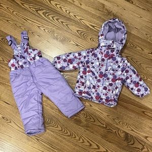 24mo Lavender Snozu snow bibs with matching coat